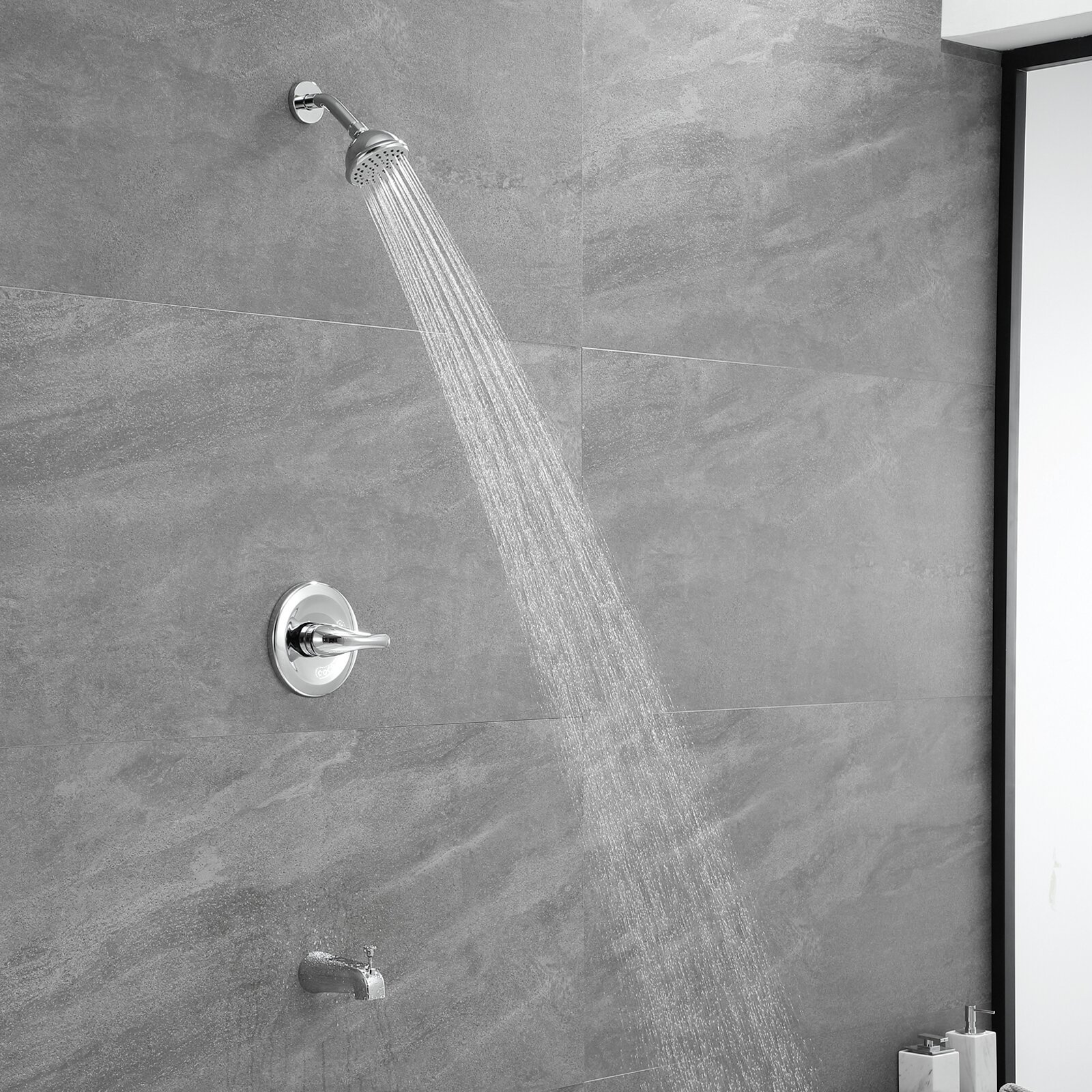 Aquacubic Top-selling Chrome Shower Head Luxury Wall mounted Shower Trim kits and valve