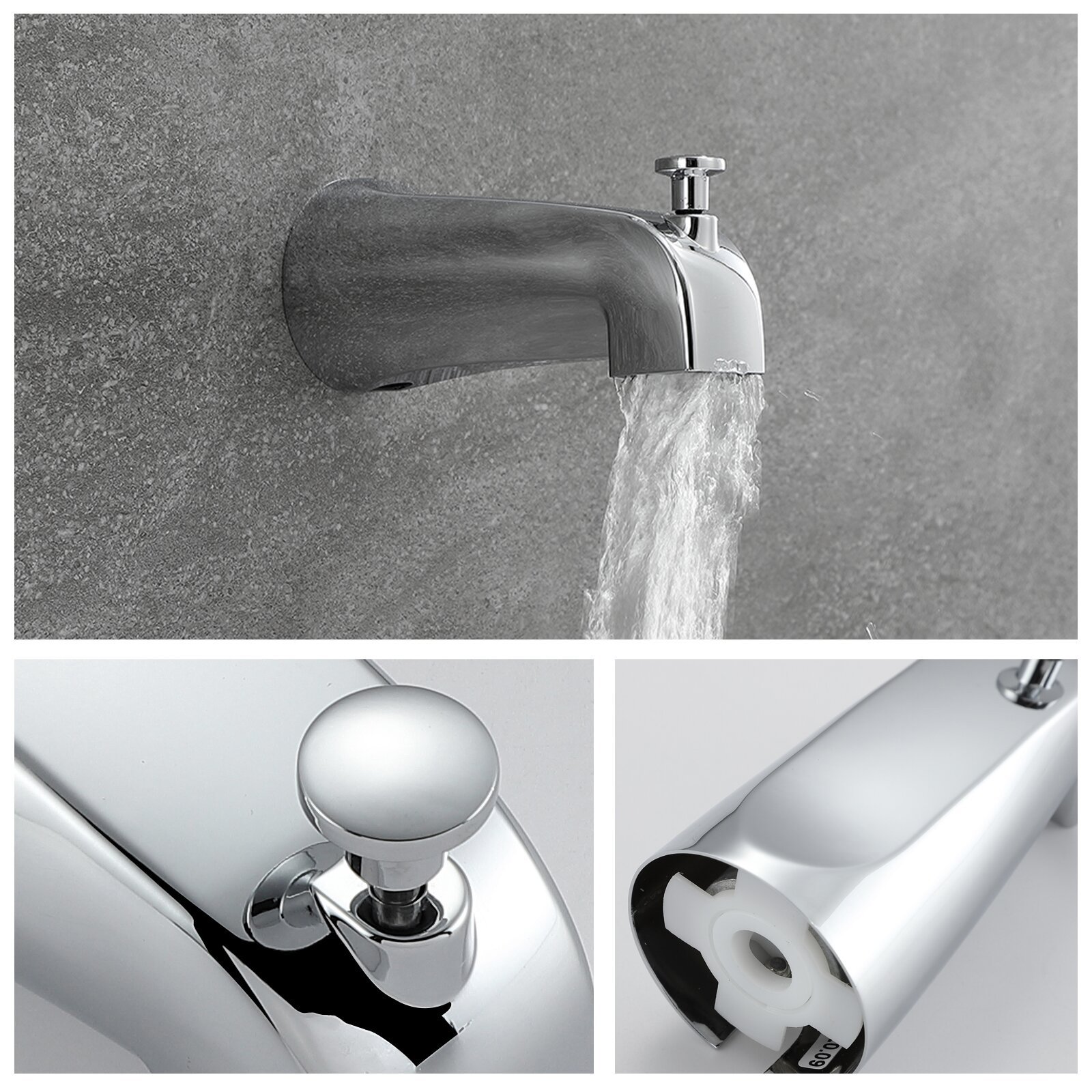 Aquacubic Top-selling Chrome Shower Head Luxury Wall mounted Shower Trim kits and valve