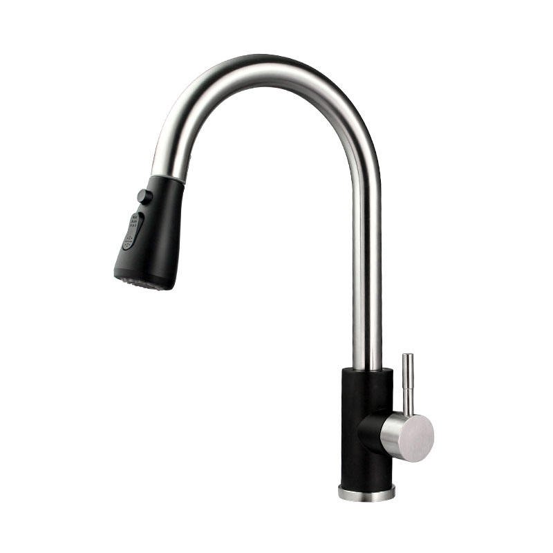 AG Pull Down Sprayer Black Faucets Stainless Steel Brass Kitchen Sink Zinc Kitchen Faucet