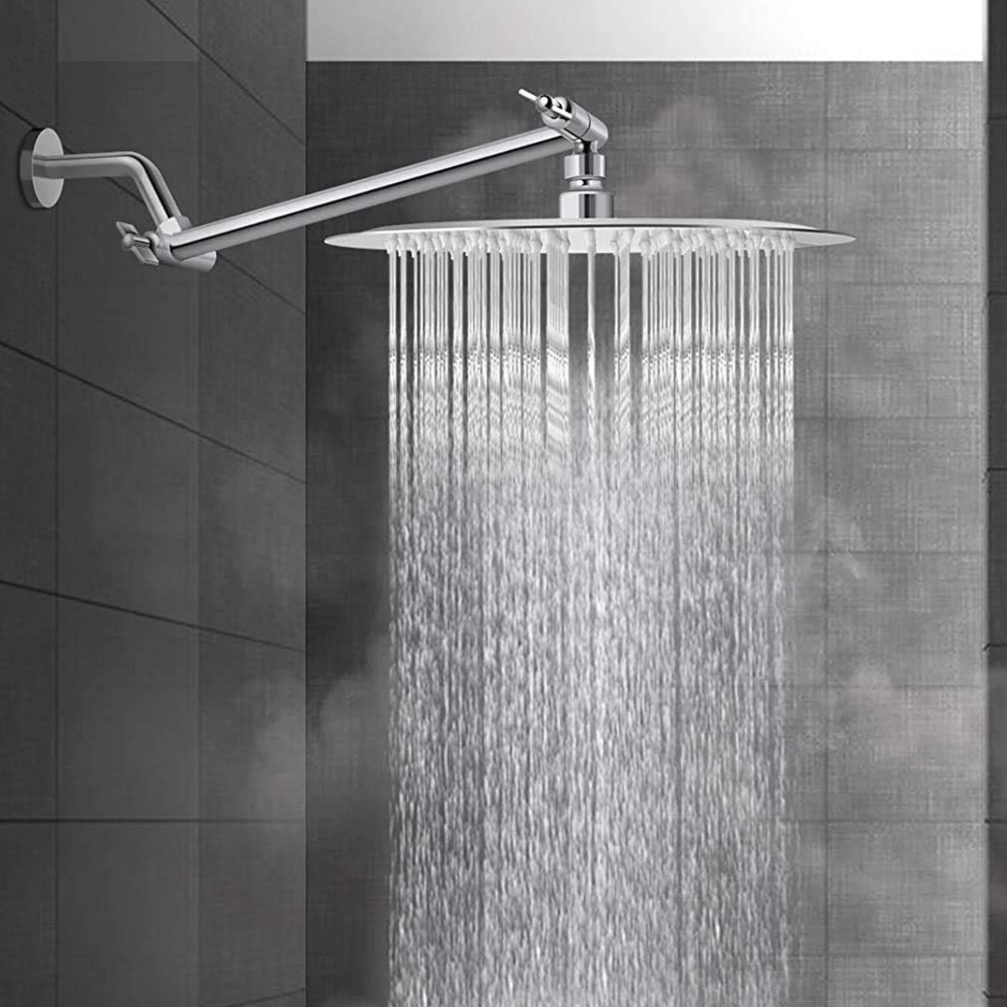 8-Inch Luxury 304 Stainless Steel Wall Mount Shower Head High-Pressure Rainfall Massage Jet Spray Brass Faucets Bathroom Use