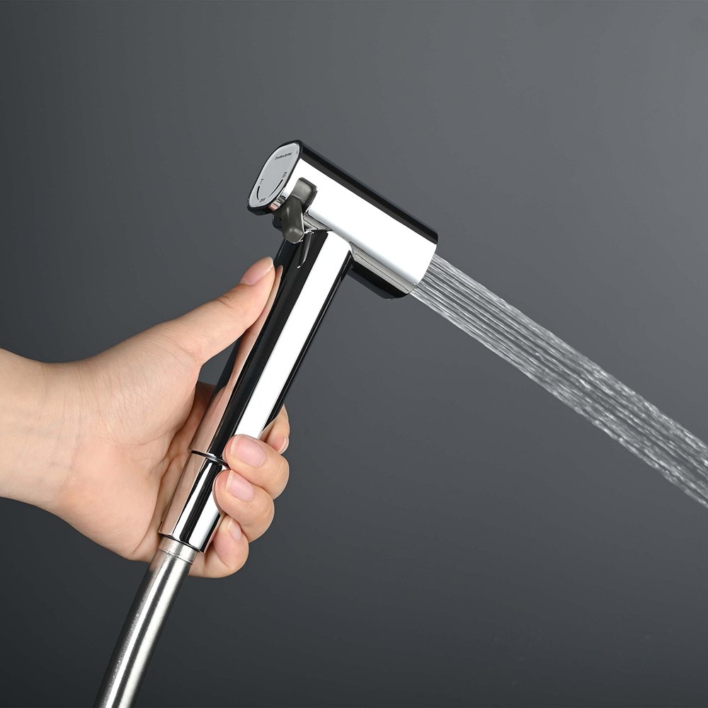 Stainless steel toilet companion set, household bathroom triangle valve spray gun, one in and two out