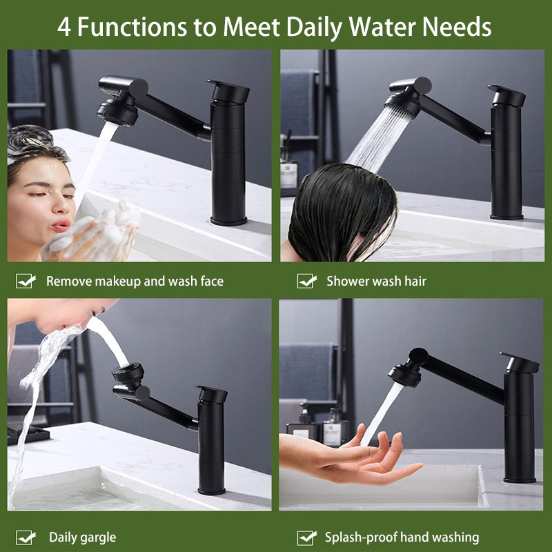 2024 New Designer Intelligent 360 Degree Rotation Hot & Cold Basin All Copper Shampoo Universal Faucet