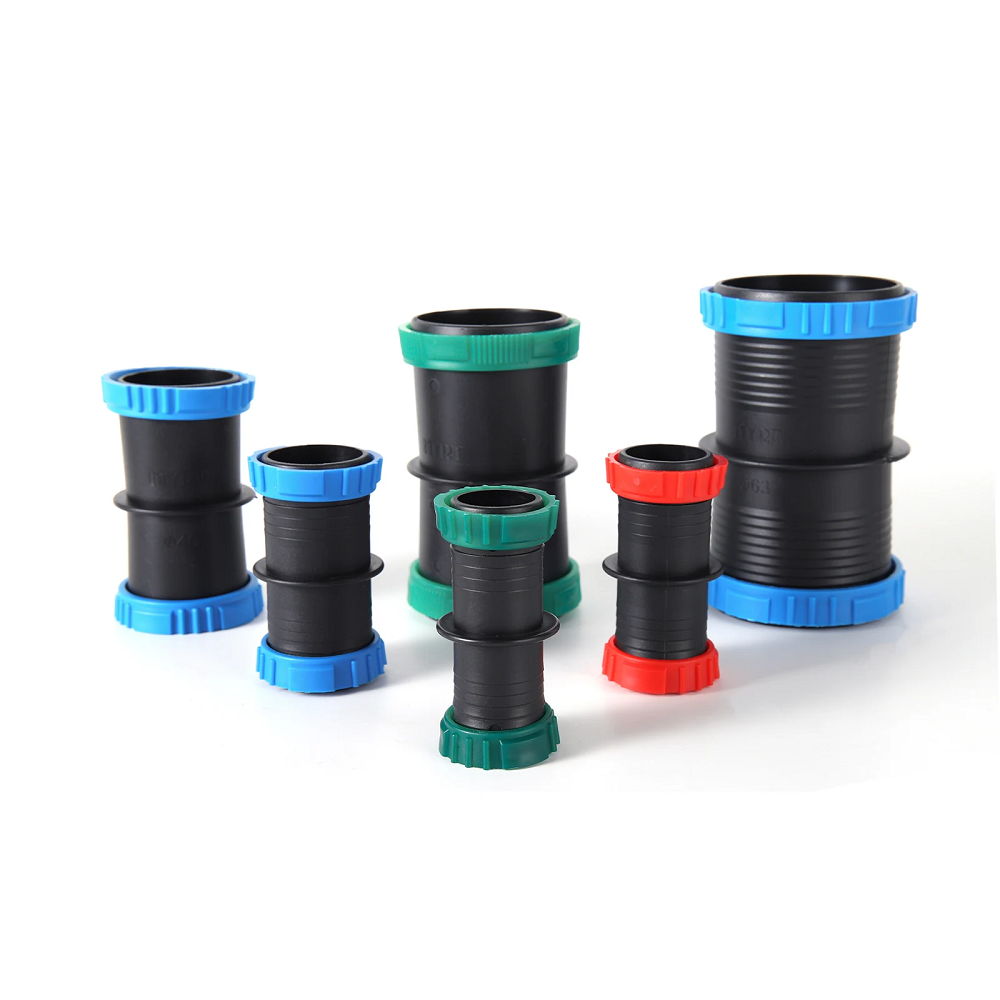 Farm Irrigation System Water Belt Repair Coupling PE Compression Fitting Hose Connector Drip Irrigation Rain Pipe Fittings