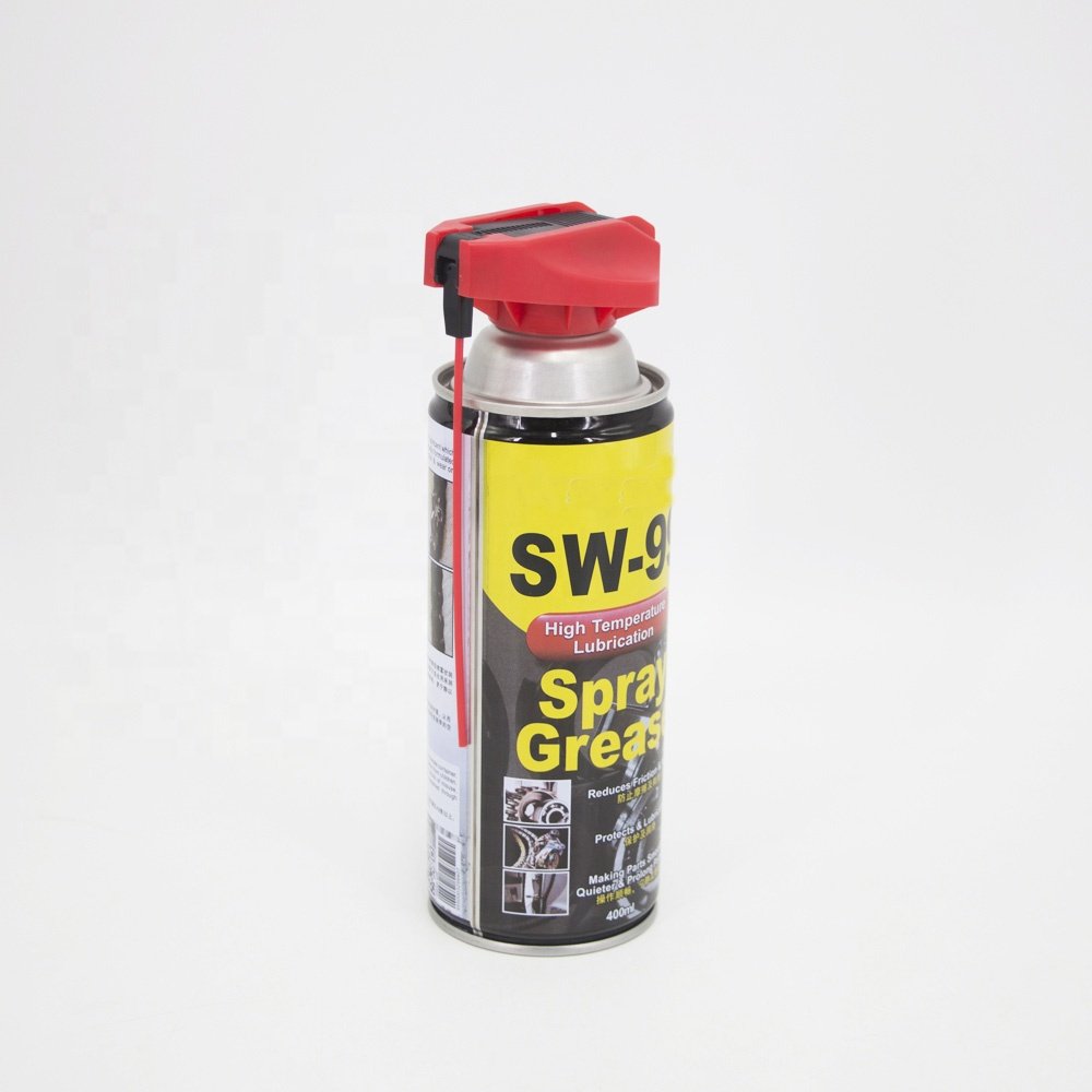 High neck aerosol container 13.5 oz multi-purpose silicone lubricant spray tin cans with smart straw