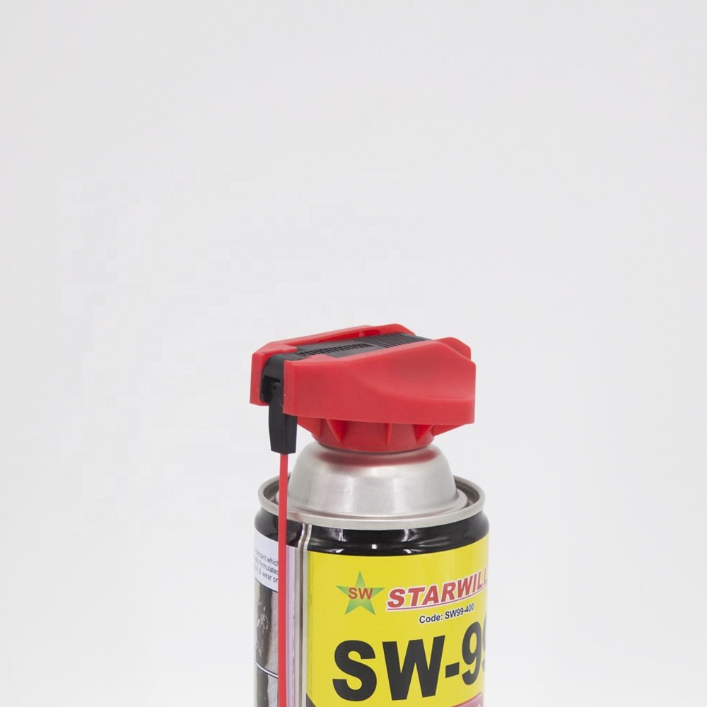 High neck aerosol container 13.5 oz multi-purpose silicone lubricant spray tin cans with smart straw