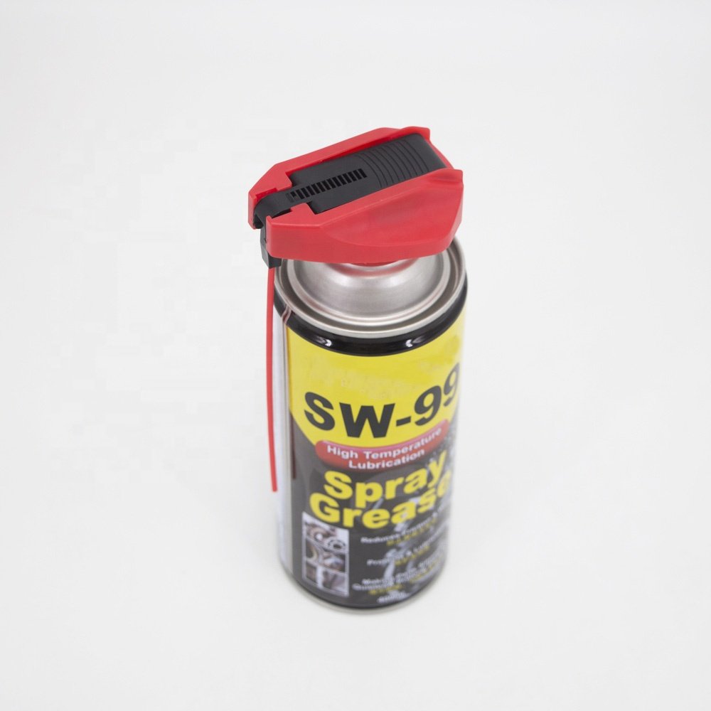 High neck aerosol container 13.5 oz multi-purpose silicone lubricant spray tin cans with smart straw