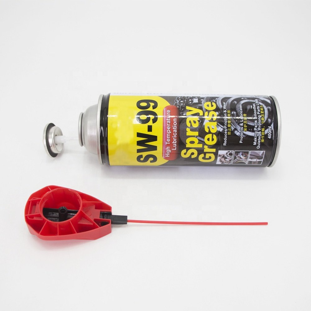High neck aerosol container 13.5 oz multi-purpose silicone lubricant spray tin cans with smart straw