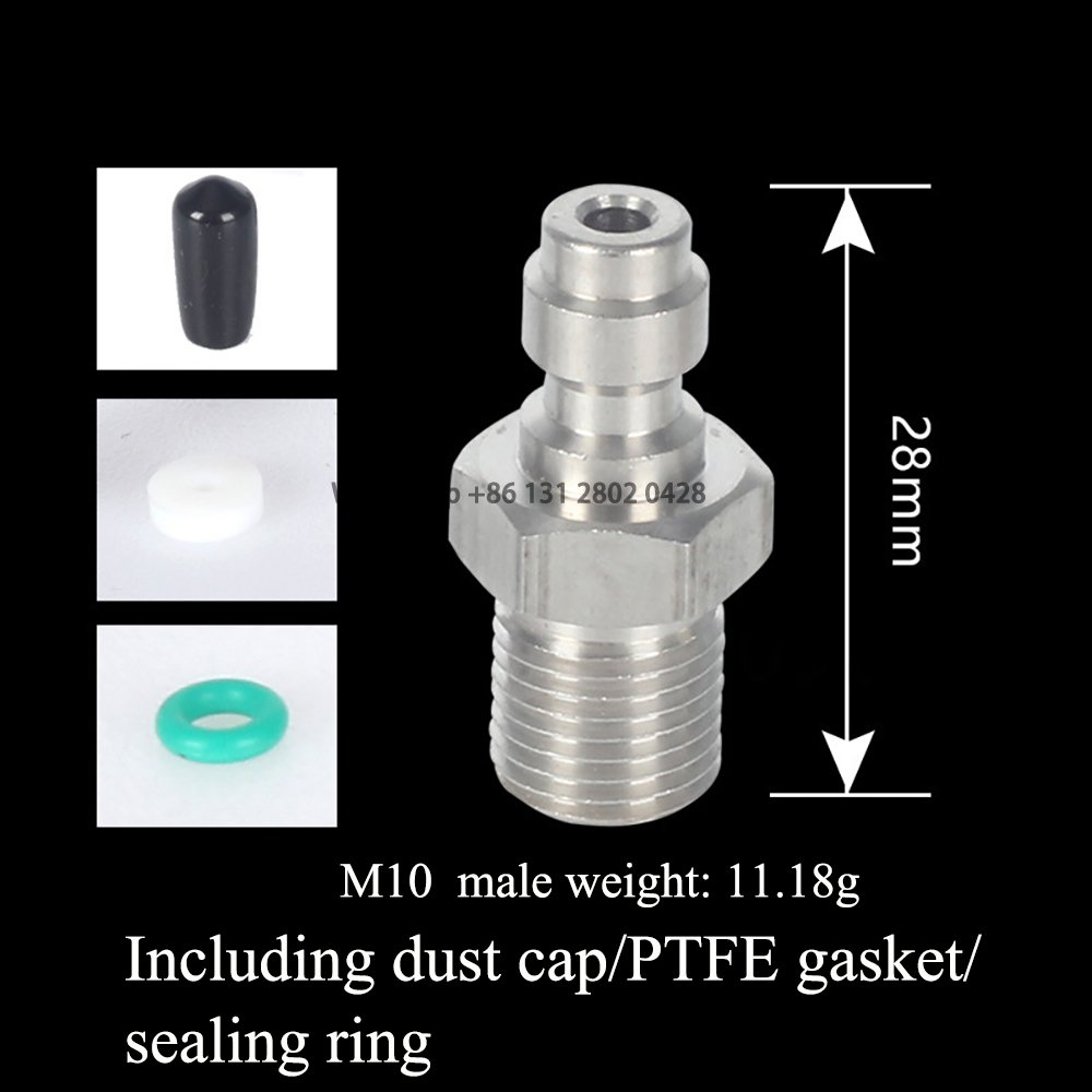Stainless Steel M8 M10 Check Valve 8mm Male Quick Head Connection Air Fitting 1/8 NPT