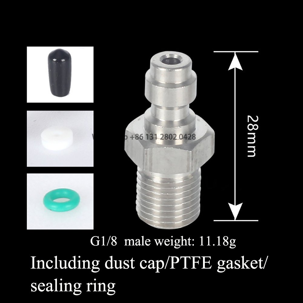 Stainless Steel M8 M10 Check Valve 8mm Male Quick Head Connection Air Fitting 1/8 NPT