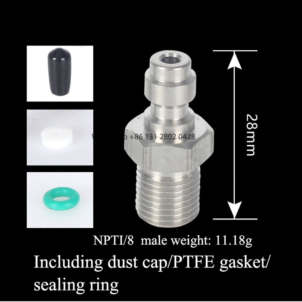 Stainless Steel M8 M10 Check Valve 8mm Male Quick Head Connection Air Fitting 1/8 NPT