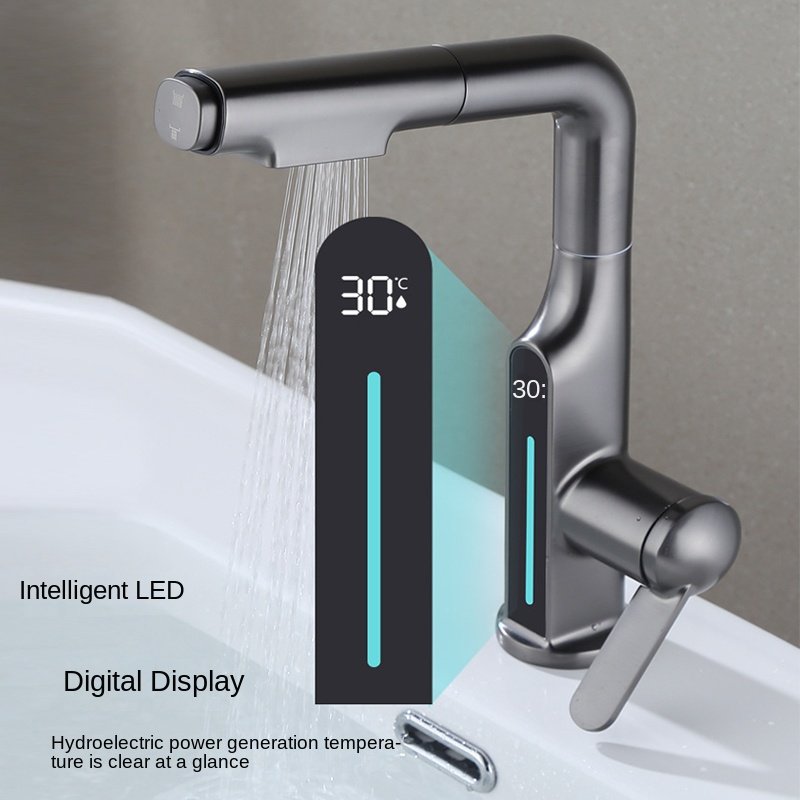 Gun Grey Modern Stainless Steel Kitchen Faucet Pull out Sprayer with Ceramic Valve Core Single Hole Sink Mixer Tap