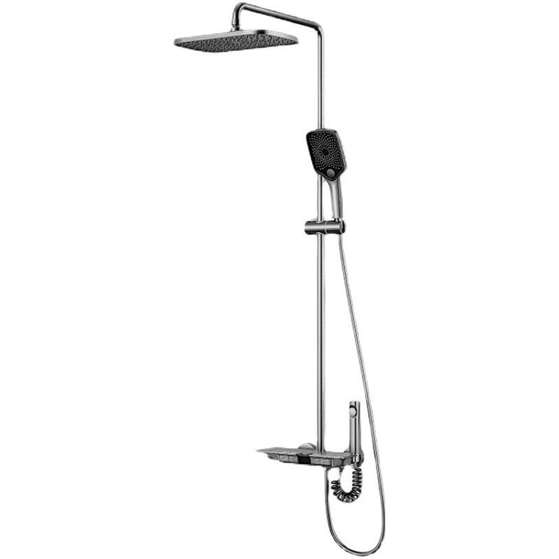 Gun gray intelligent digital display shower head button supercharged bathing machine constant temperature