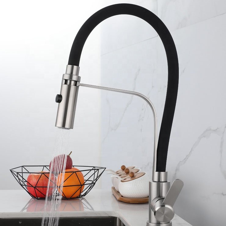 Modern Single Handle Kitchen Faucet with Pull down Silicone Magnetic Tap Adjustable Water Sink Faucet with Ceramic Valve Core