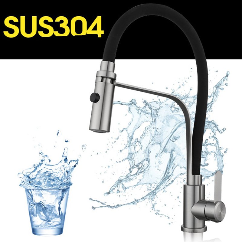 Modern Single Handle Kitchen Faucet with Pull down Silicone Magnetic Tap Adjustable Water Sink Faucet with Ceramic Valve Core