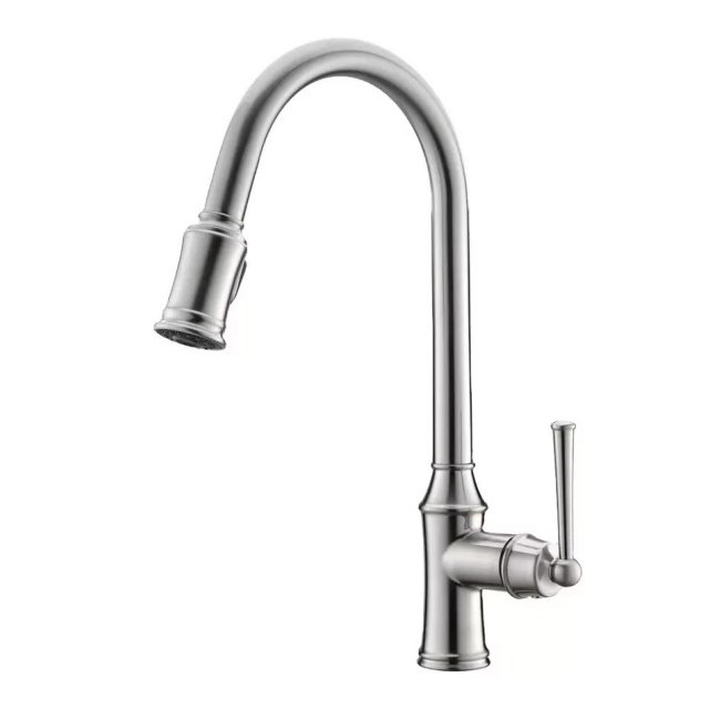 Contemporary Modern Gold Kitchen Sink Faucet Taps Single Handle Brass with Ceramic Hot Cold Water Mixer 3 Years
