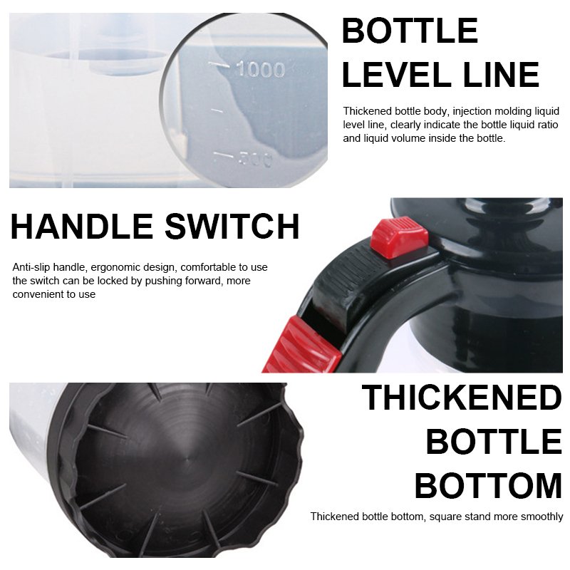 Garden Pump Sprayer with Adjustable Nozzle & Safety Relief Valve for Plants Home Cleaning and Car Washing(2L Transparent)