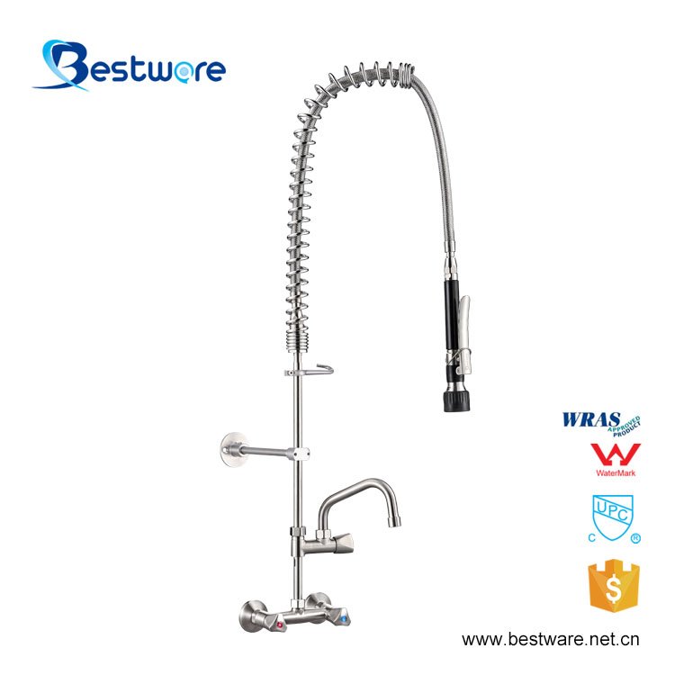 Pre Rinse Mixer Commercial Basin Kitchen Cold Water Sink Faucet With Spring Spray