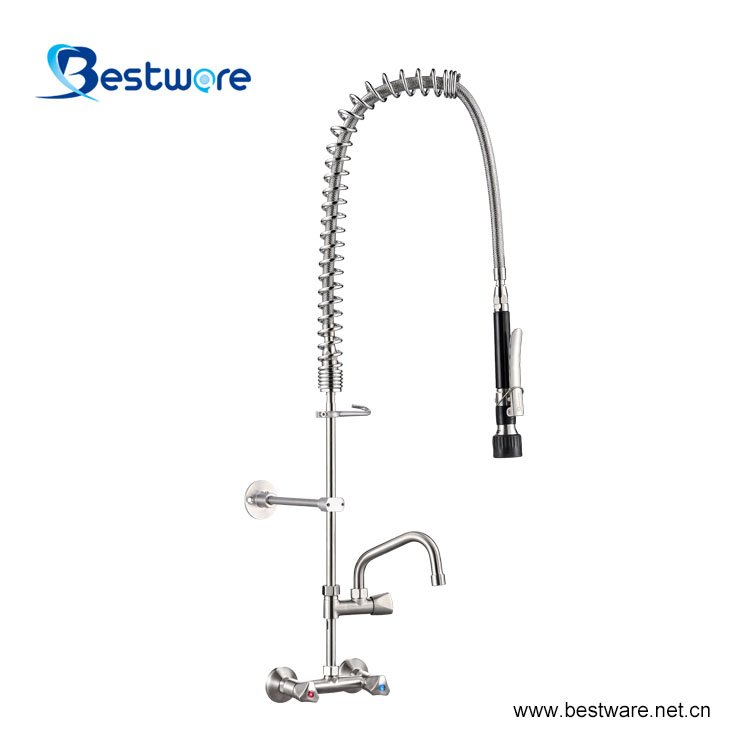 Pre Rinse Mixer Commercial Basin Kitchen Cold Water Sink Faucet With Spring Spray