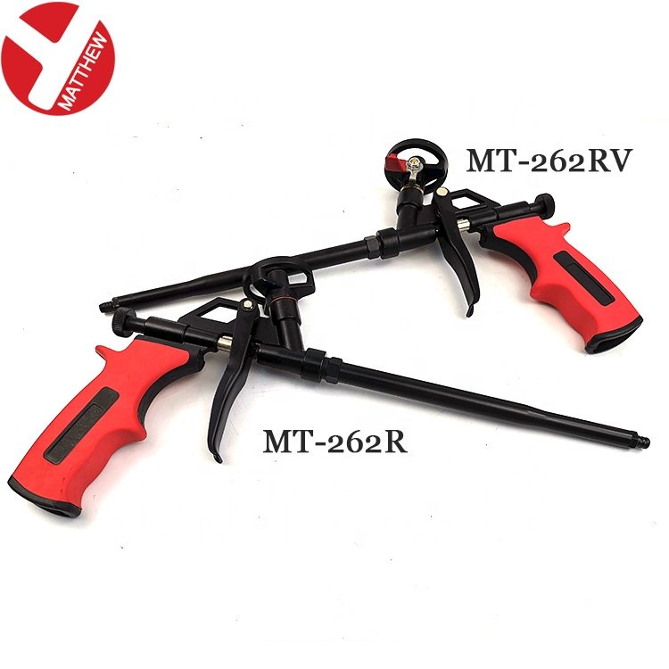 PTFE Coated Low Pressure Polyurethane Foam Spray Gun Steel Caulking Gun With Swith on/off Valve
