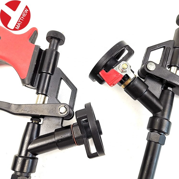 PTFE Coated Low Pressure Polyurethane Foam Spray Gun Steel Caulking Gun With Swith on/off Valve