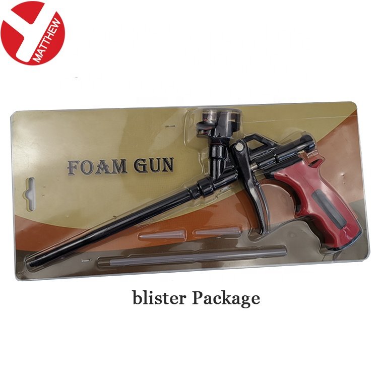PTFE Coated Low Pressure Polyurethane Foam Spray Gun Steel Caulking Gun With Swith on/off Valve