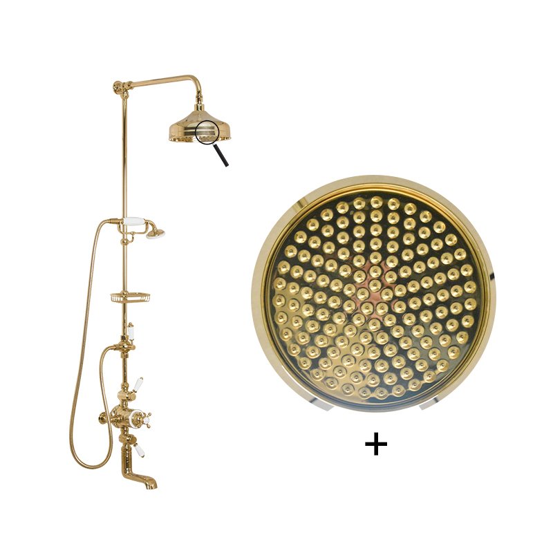 TMV-2&WRAS Brass Chrome Thermostatic Exposed valve With 18mm Rigid Riser Straight Shower Arm 8'' Rose