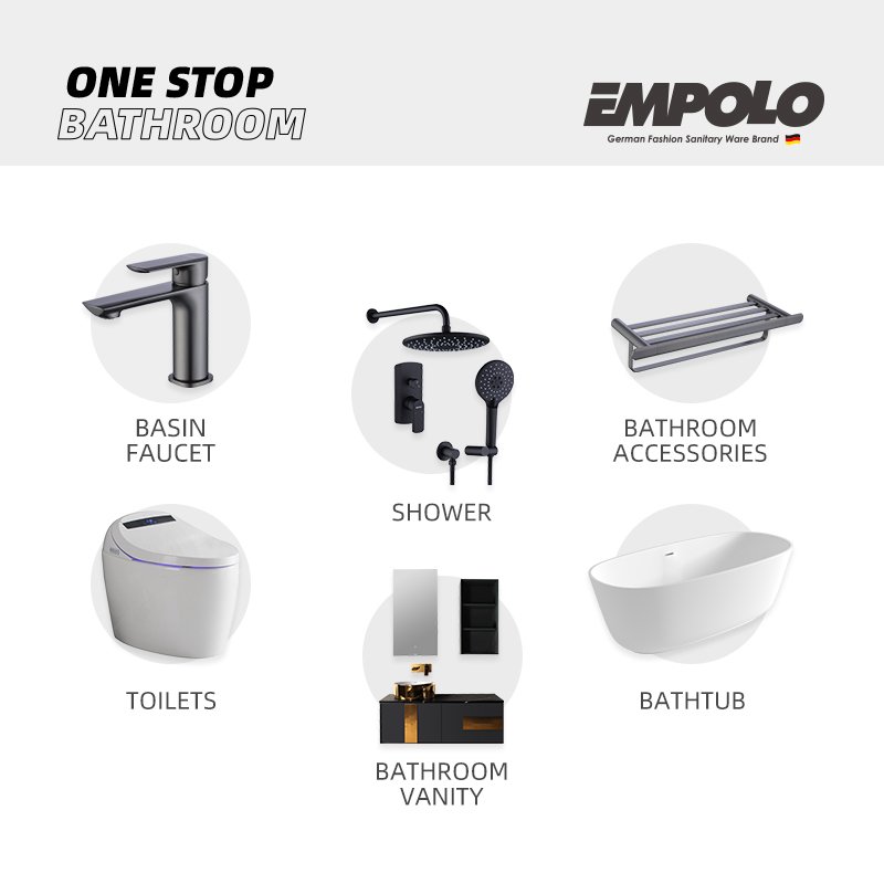 Empolo luxury style chrome Concealed two function shower set Wall Mounted Brass Shower Shower head Faucet Set