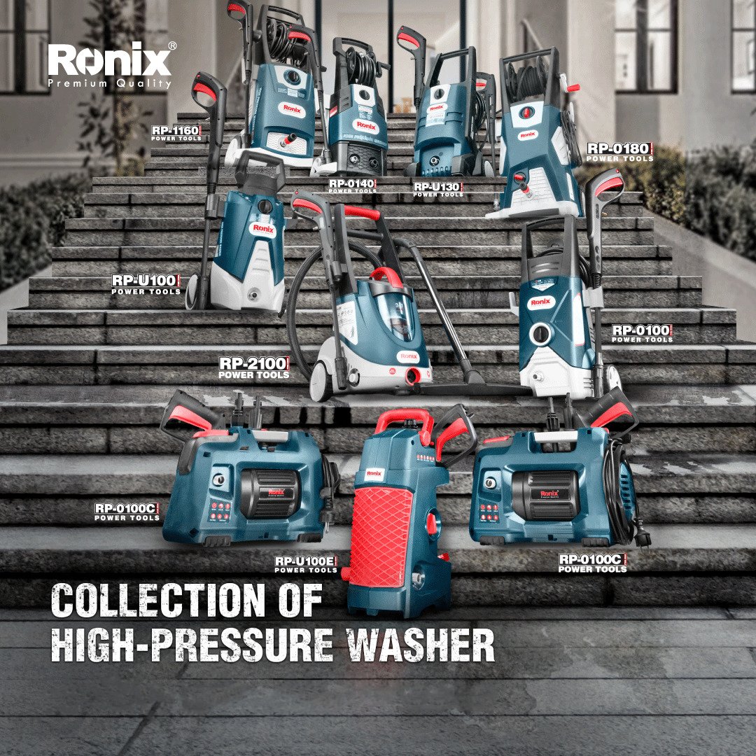 Ronix 1800W portable high pressure washer 110bar electric car washer high pressure cleaner