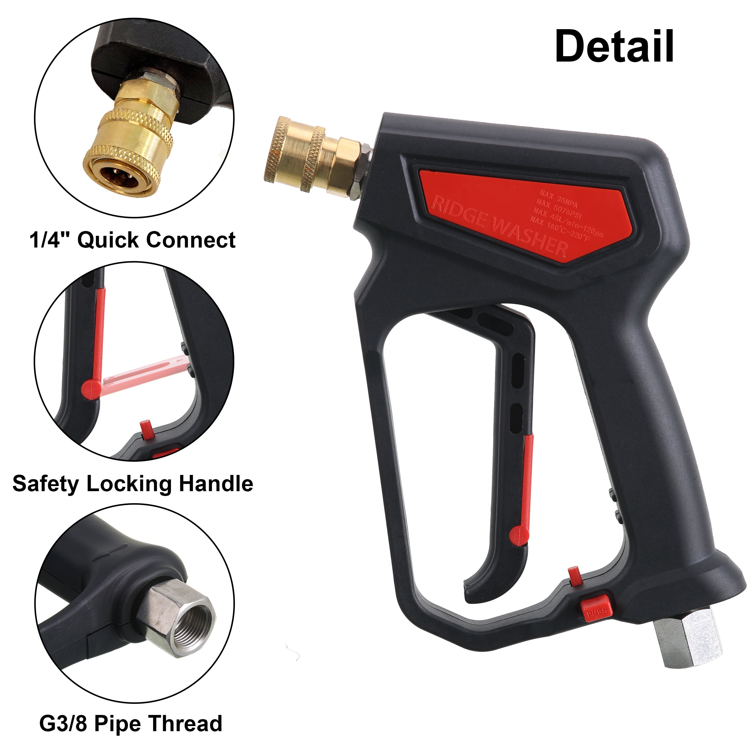 Short Trigger Gun Cleaning Car Washing Spray Gun High Pressure Washer Handle Gun
