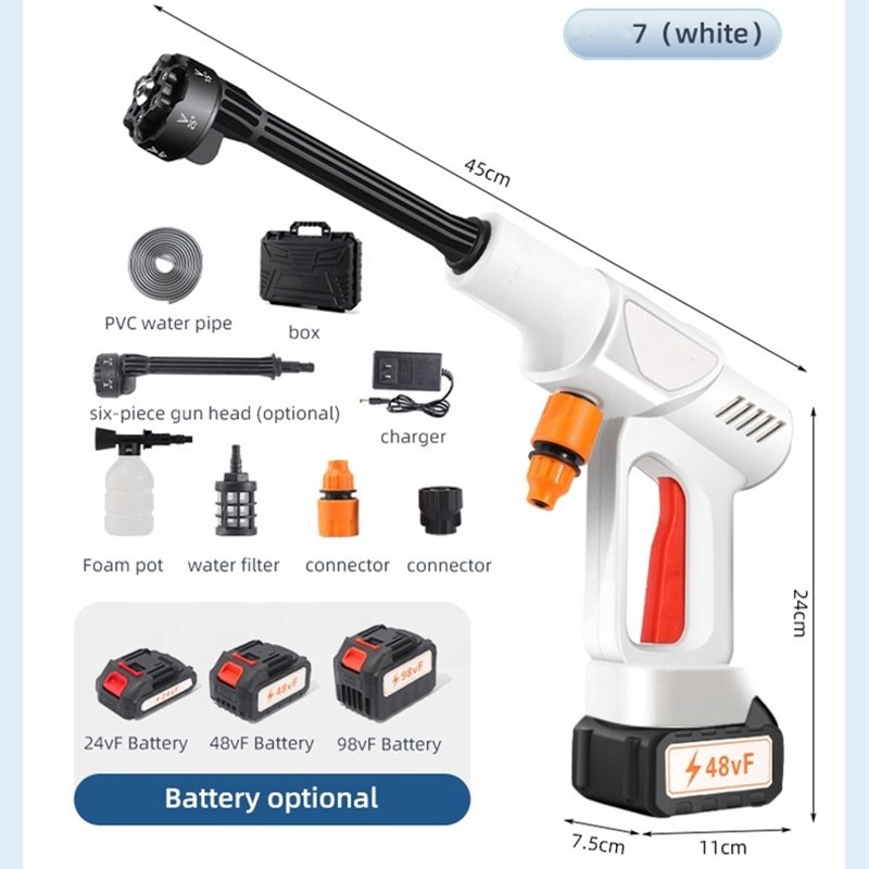 Cordless Portable High Pressure Electric Car Washer Gun With 21V Rechargeable Battery Power Washer