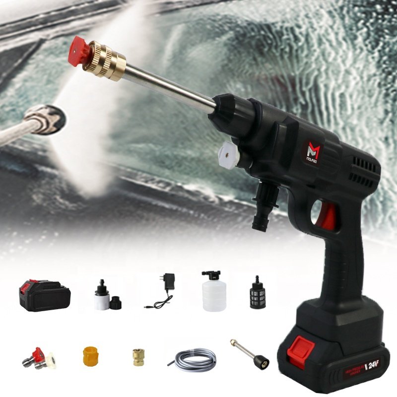 High Pressure Lithium Battery Car Wash Machine Pressure Washer Wash Sprayer Gun Car Washer Electric Car Washer High