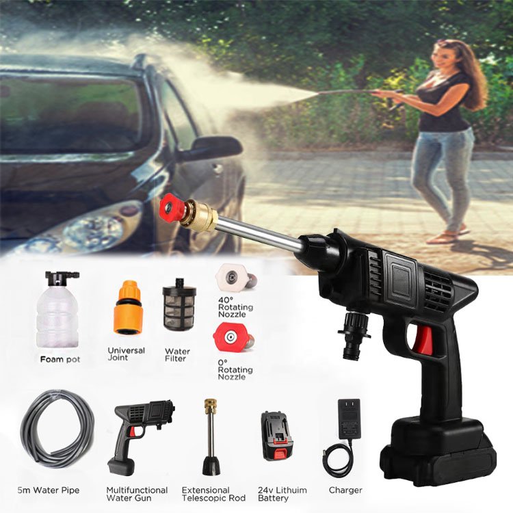Portable Wireless Lithium Battery High Pressure Car Washer Metal Water Spray Gun for Car Wash Metal High Pressure Cleaning