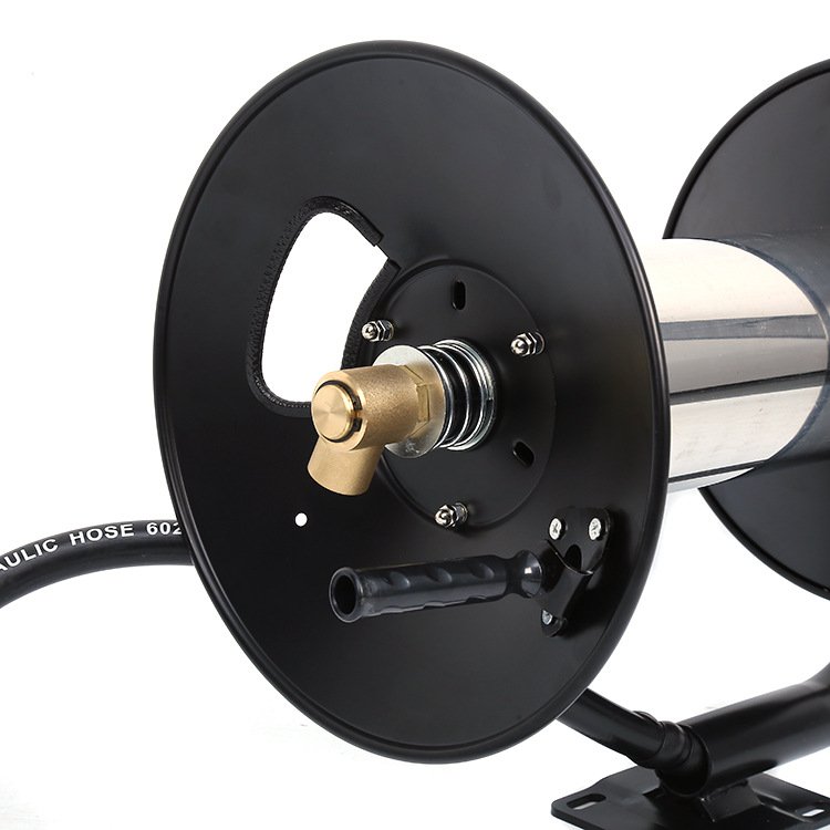 Heavy Duty Steel Hose Reel Mountable Manual 4000 PSI 50ft Capacity Pressure Washer Hose Reel Liquid