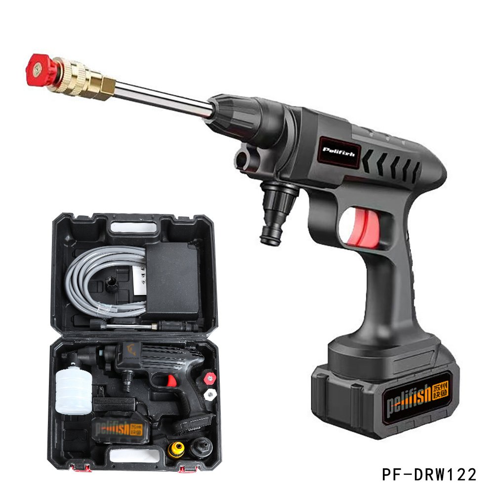 PELIFISH DRW142 21V Big Pressure Car Washer Changeable Portable Car Washer Easy Use Household Power Washer