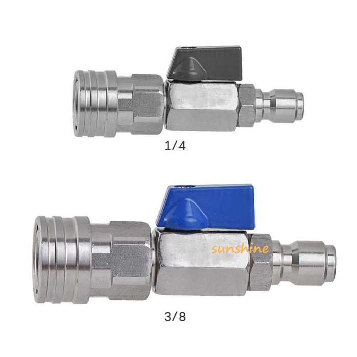 SS Car Washing Cleaning Connector High Pressure Washer Ball Valve 1/4 3/8" Quick Plug Adapter Car Wash Pump Hose Switch