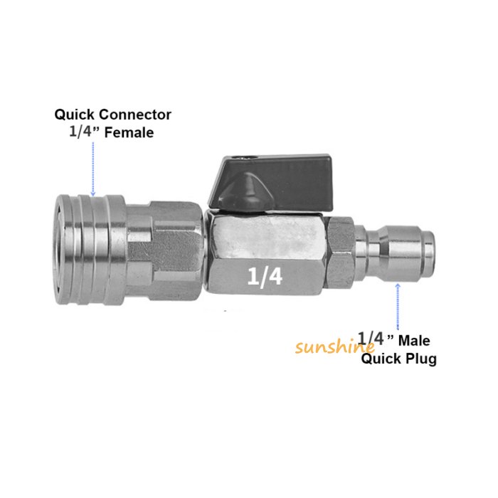 SS Car Washing Cleaning Connector High Pressure Washer Ball Valve 1/4 3/8" Quick Plug Adapter Car Wash Pump Hose Switch