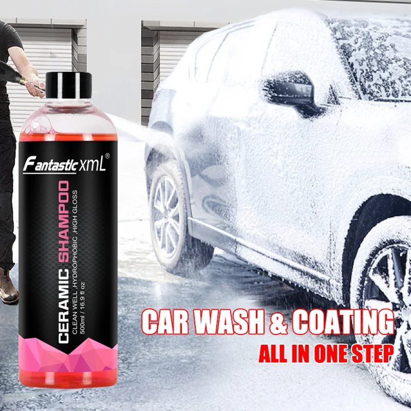 Super High Gloss Hydrophobic Clean 500ml Ceramic Shampoo For Car Wash