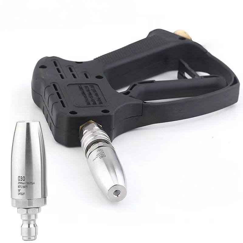 1/4'' High Pressure Quick Connect Spray Turbo Nozzle 360° Rotating Stainless Steel Material for Car Washer Water Gun