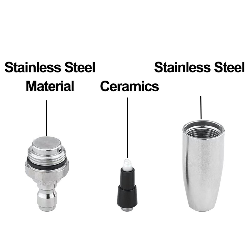 1/4'' High Pressure Quick Connect Spray Turbo Nozzle 360° Rotating Stainless Steel Material for Car Washer Water Gun
