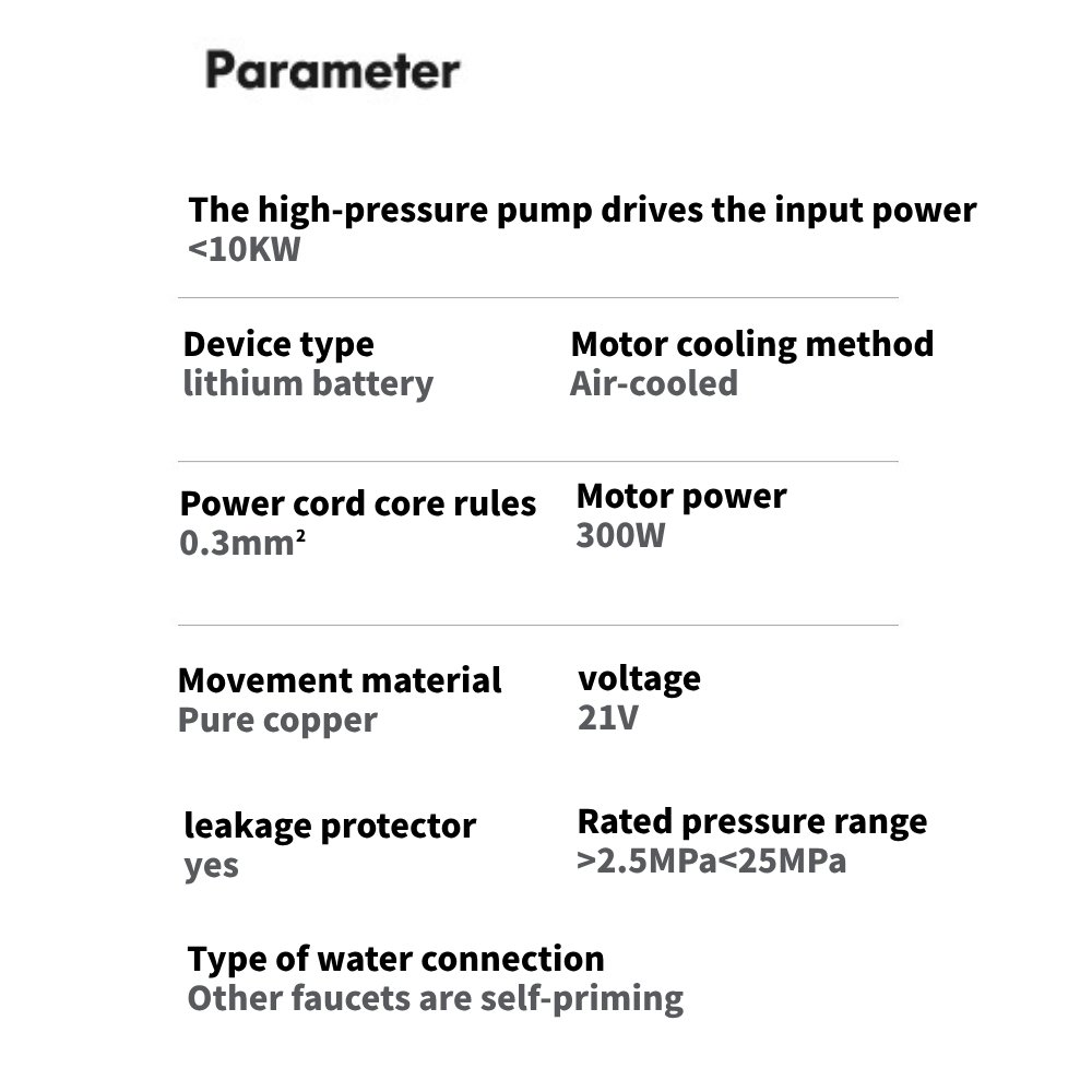 Portable 300W Auto Jet Car Washar Pressure Car Washer Tools Machine 21V lavadora de coche lave-auto autowaschanlage