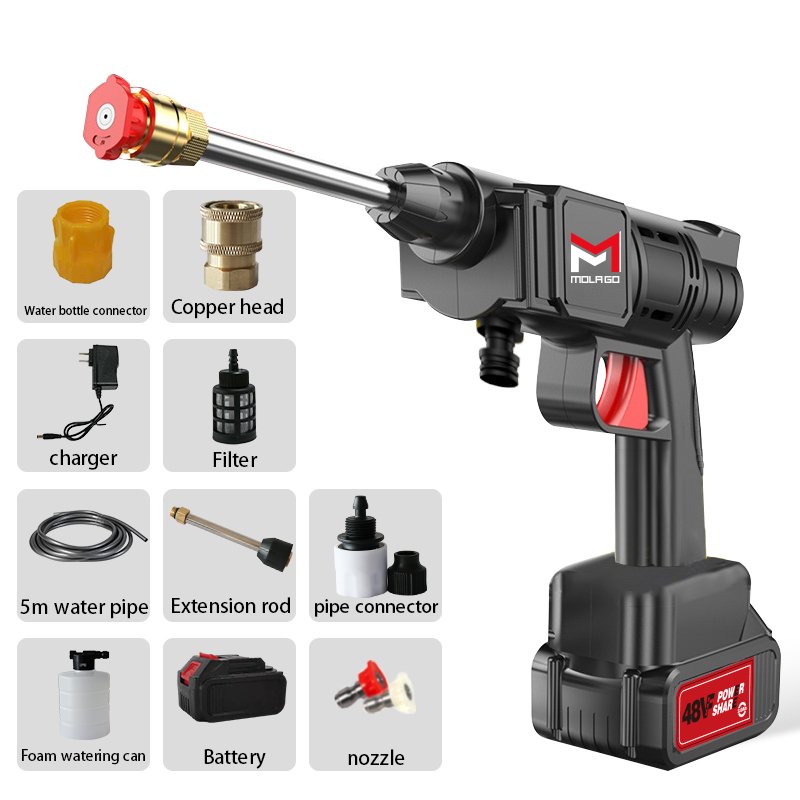 2024 New Portable Powerful High Pressure 24v Lithium Cordless Wireless Car Wash Water Jet Foam Gun Car Washer