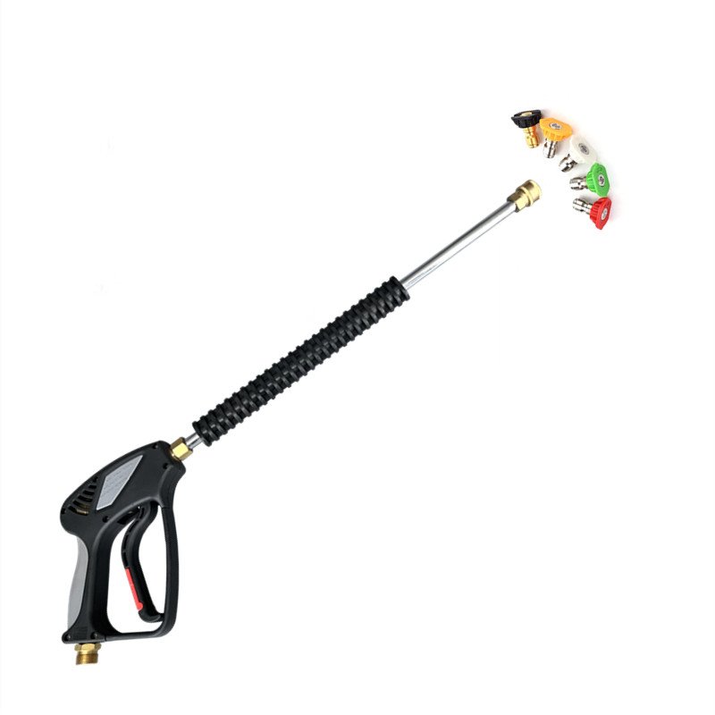4000PSI High Pressure Washer Gun with Replacement Extension Wand 5 Nozzle Tips M22 Fitting car wash spray lance water gun