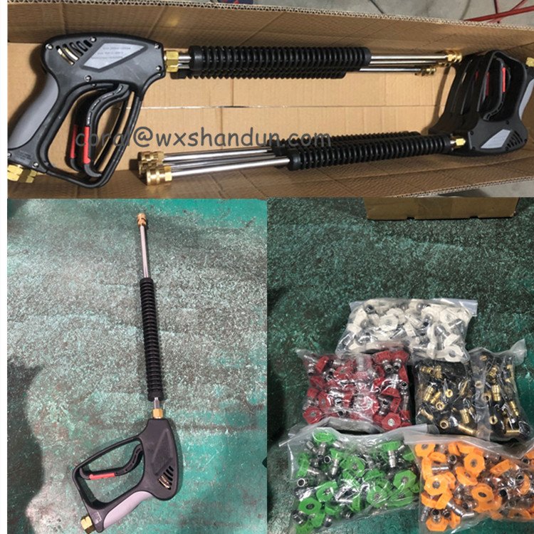 4000PSI High Pressure Washer Gun with Replacement Extension Wand 5 Nozzle Tips M22 Fitting car wash spray lance water gun