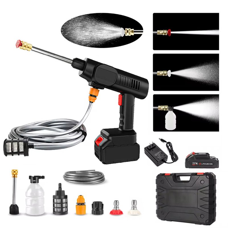 Electric portable mini wireless high pressure car cleaner washing washer gun