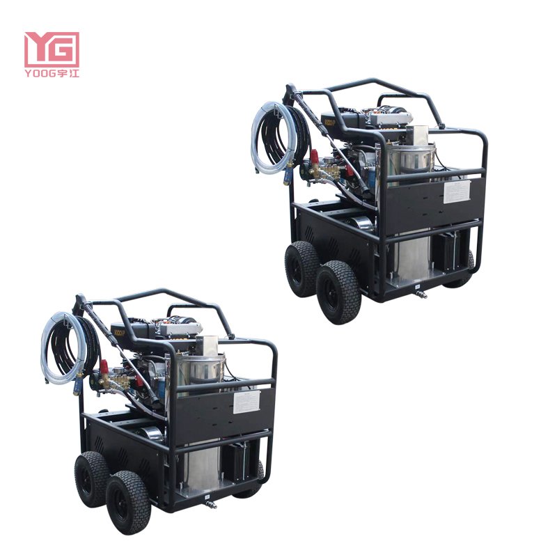 5075Psi 20HP diesel Engine Cold Hot Water Steam Pressure Gun Surface Clean Water Jet Cleaning Machine High Pressure Car Washer