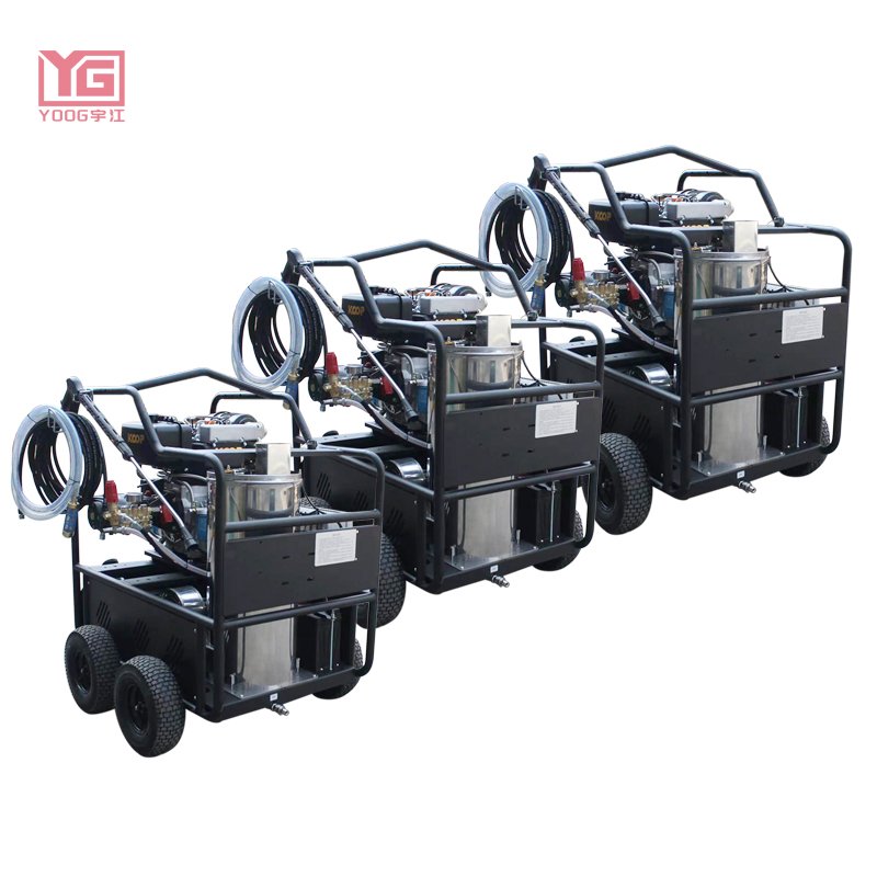 5075Psi 20HP diesel Engine Cold Hot Water Steam Pressure Gun Surface Clean Water Jet Cleaning Machine High Pressure Car Washer