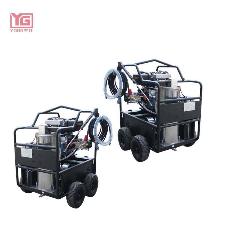 5075Psi 20HP diesel Engine Cold Hot Water Steam Pressure Gun Surface Clean Water Jet Cleaning Machine High Pressure Car Washer