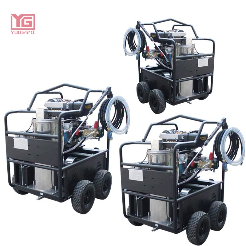 5075Psi 20HP diesel Engine Cold Hot Water Steam Pressure Gun Surface Clean Water Jet Cleaning Machine High Pressure Car Washer