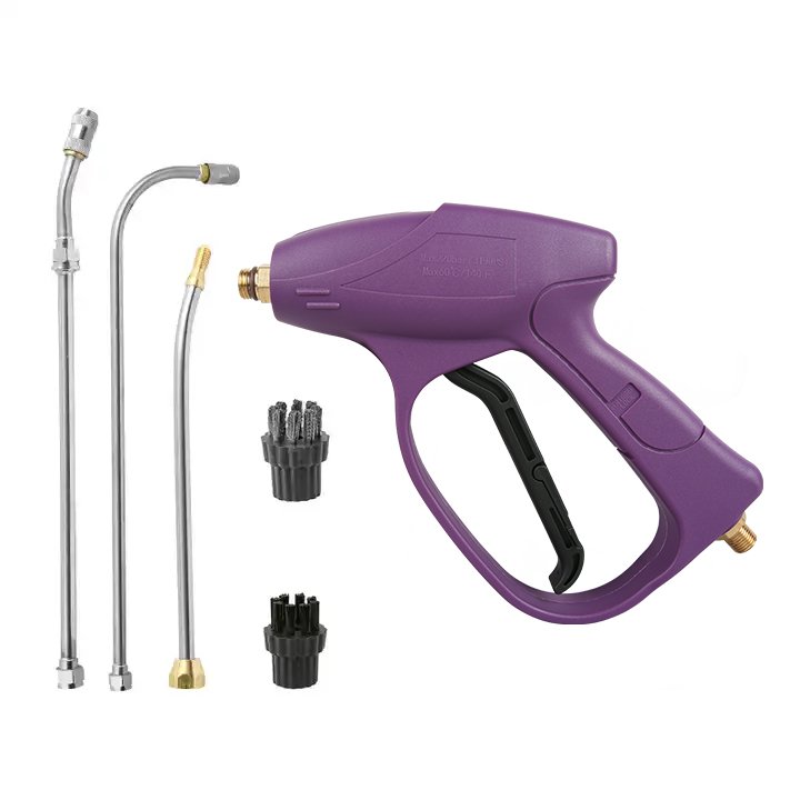 SPS Factory OEM High Pressure Steam Washer Gun Car Washer Brush Gun Hot Water Spraying Long Gun Car Wash 10pcs Kit