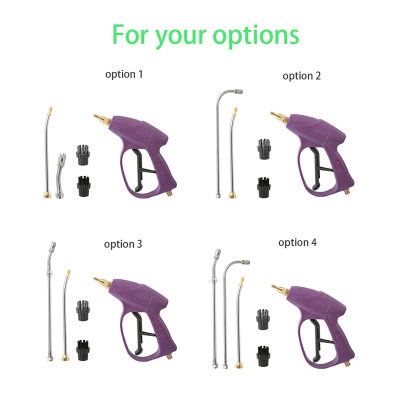 SPS Factory OEM High Pressure Steam Washer Gun Car Washer Brush Gun Hot Water Spraying Long Gun Car Wash 10pcs Kit